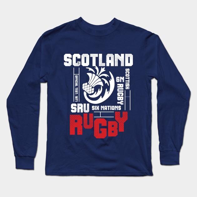 SRU Scotland Rugby Fan Memorabilia Long Sleeve T-Shirt by CGD